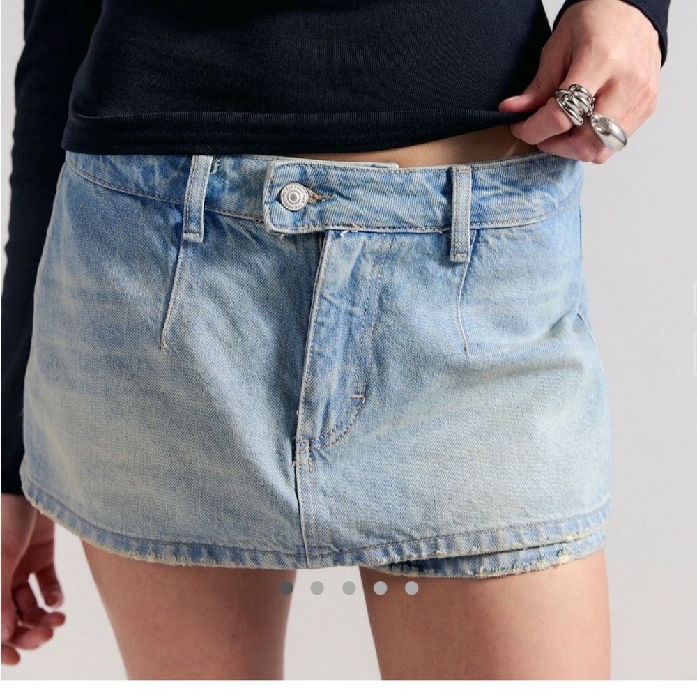 We The Free Light Blue Denim Skort